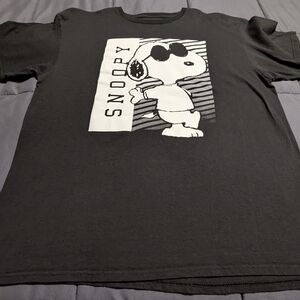 SNOOPY Sunglasses 😎 Retro Black T-shirt Unisex Size Large